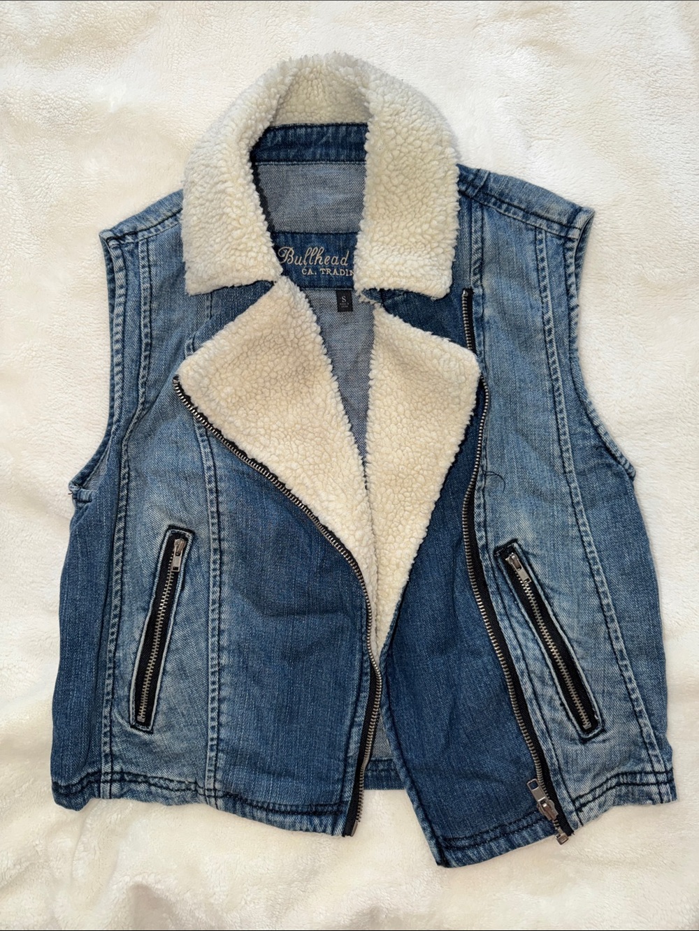 Women's Sherpa Lined Denim Vest